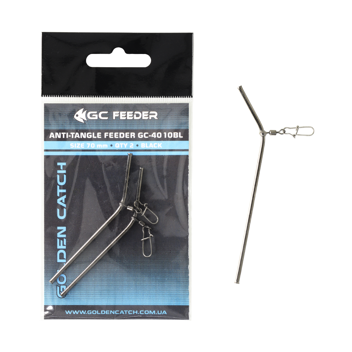 Golden Catch Anti Tangle Feeder 4010BL 90mm Black(2pcs)