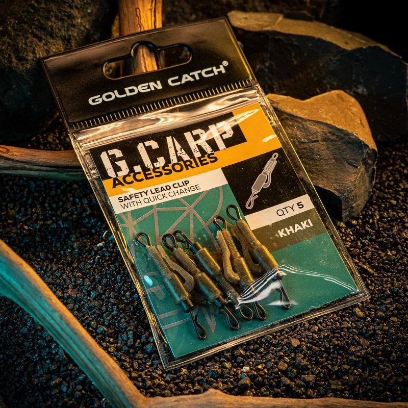 Golden Catch G.Carp Safety Lead Clip With Quick Change(5pcs)Khaki - Photo №1