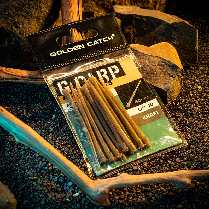 Golden Catch G.Carp Zig Rig Anti Tangle Sleeves 60mm(10pcs)Khaki - Photo №1