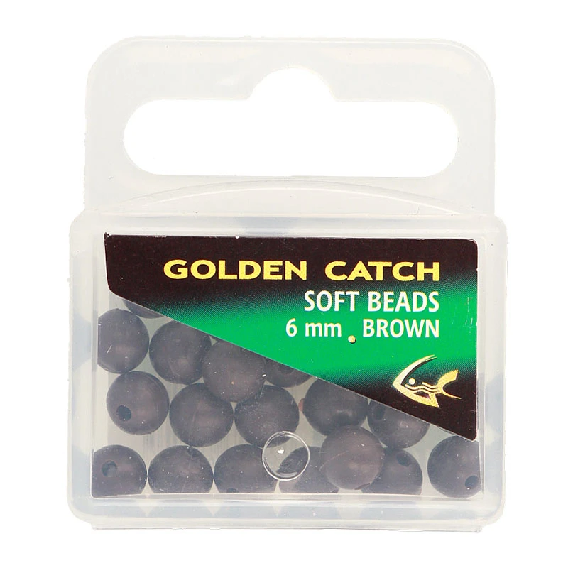 Bead Golden Catch Rubber Round 6mm (25pcs) Brown