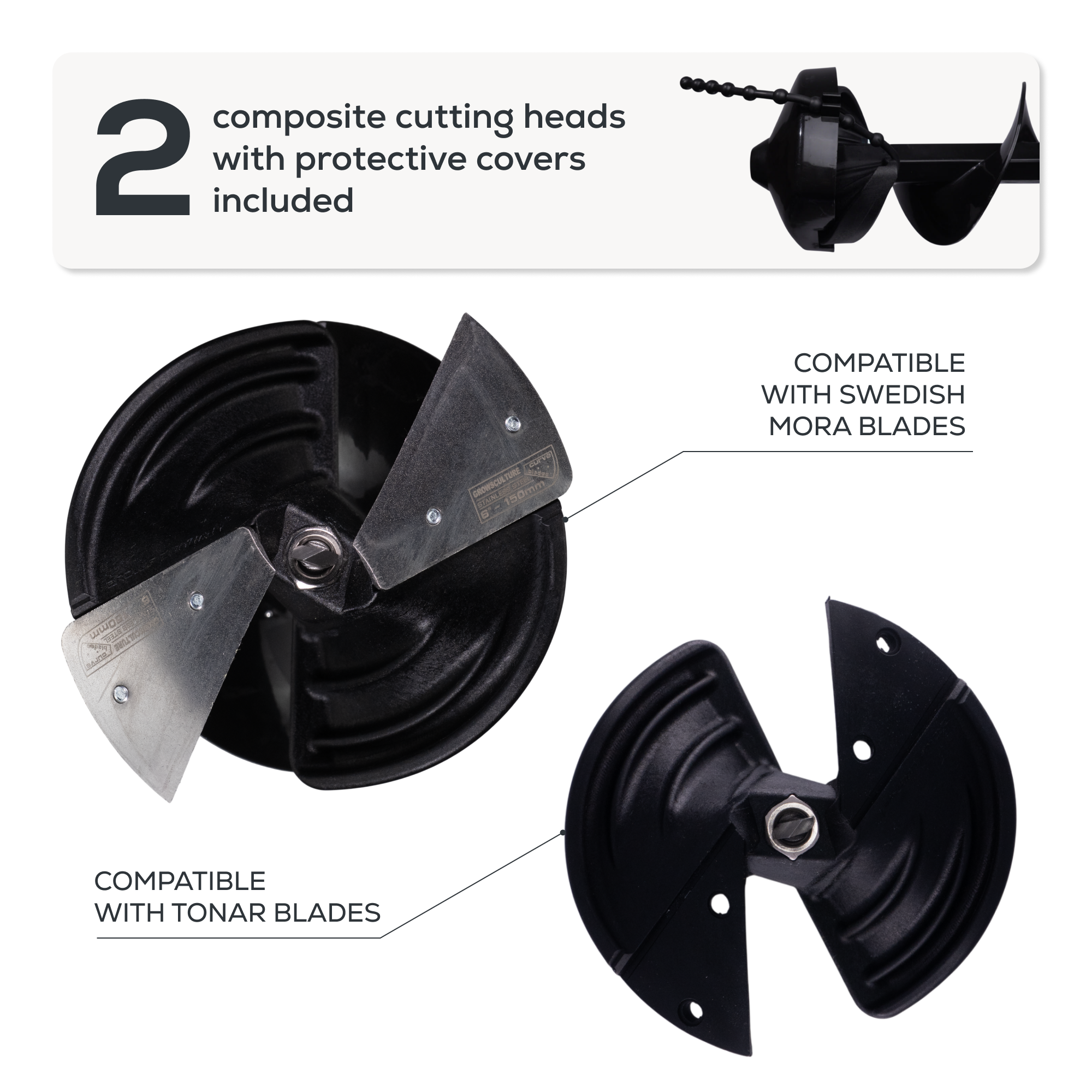 Golden Catch N-Ice Long Ice Auger 150mm (for a Drill) 2 Heads - Photo №5