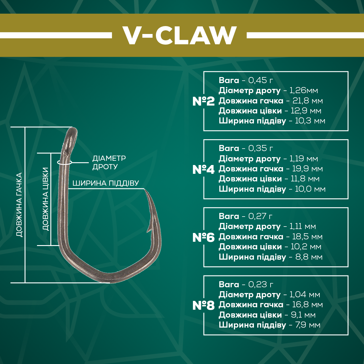 Golden Catch G.Carp Hook V-Claw TF - Photo №3