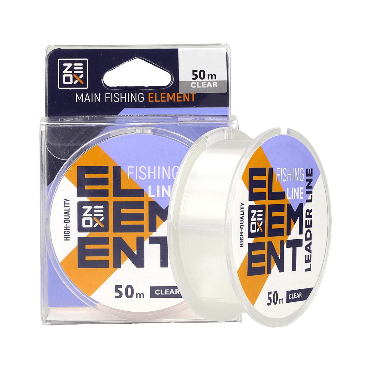ZEOX Nylon Line Element Leader 50m Clear 0.185mm