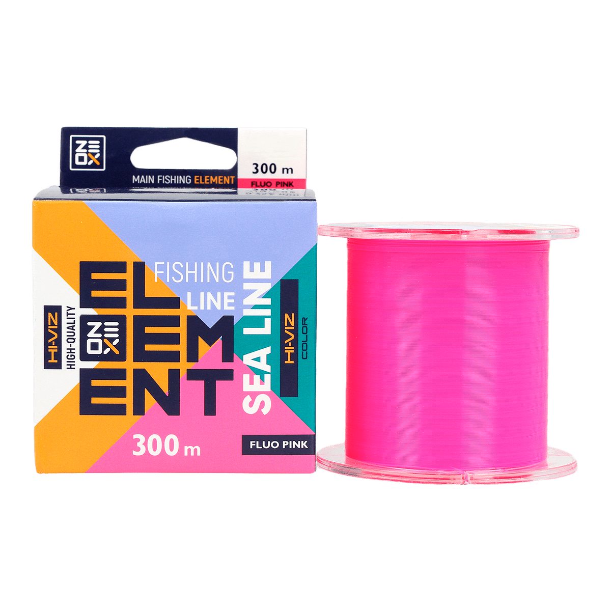 ZEOX Nylon Line Hi-Viz Element Sea 300m Fluo Pink 0.256mm