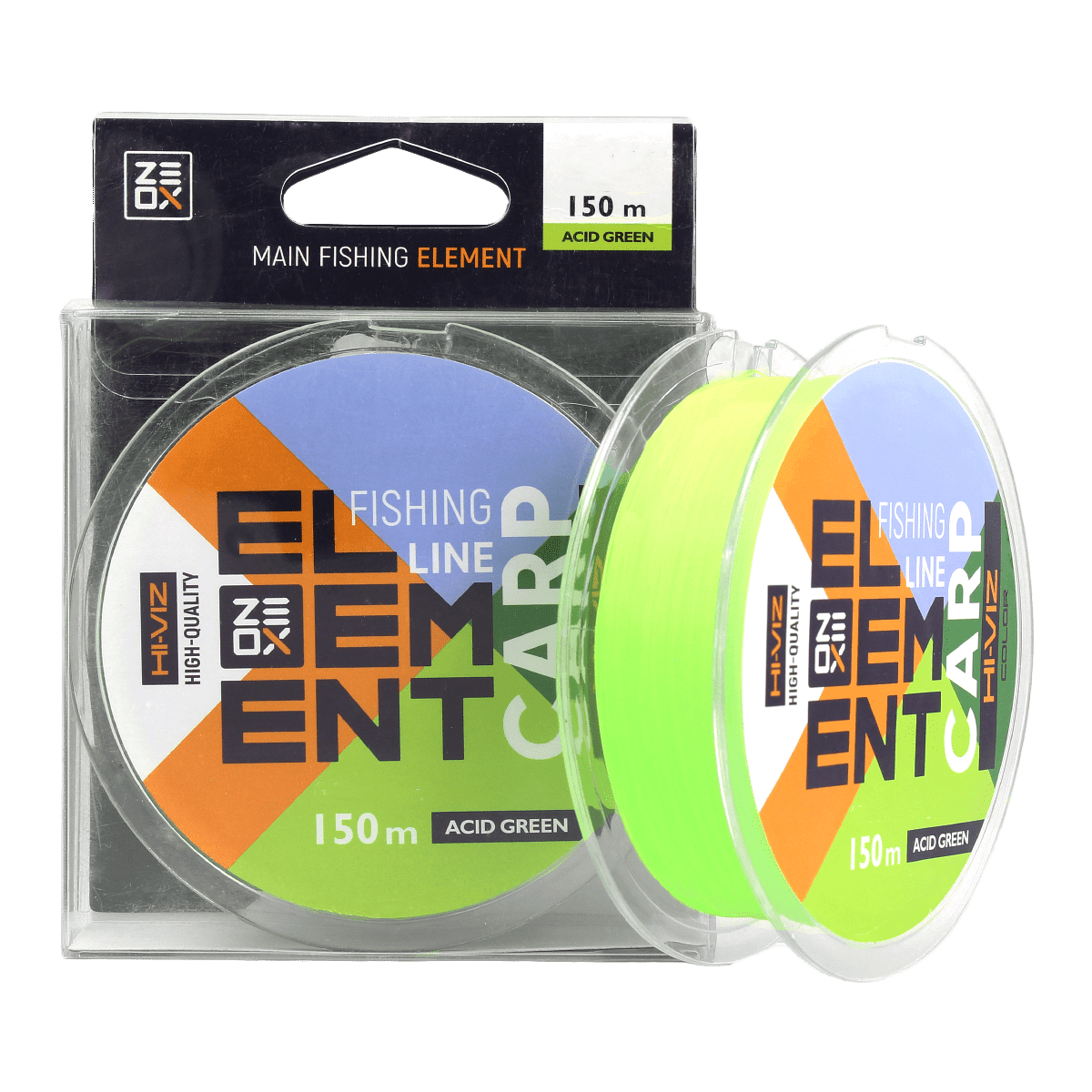 ZEOX Nylon Line Hi-Viz Element Carp 150m Acid Green 0.309mm