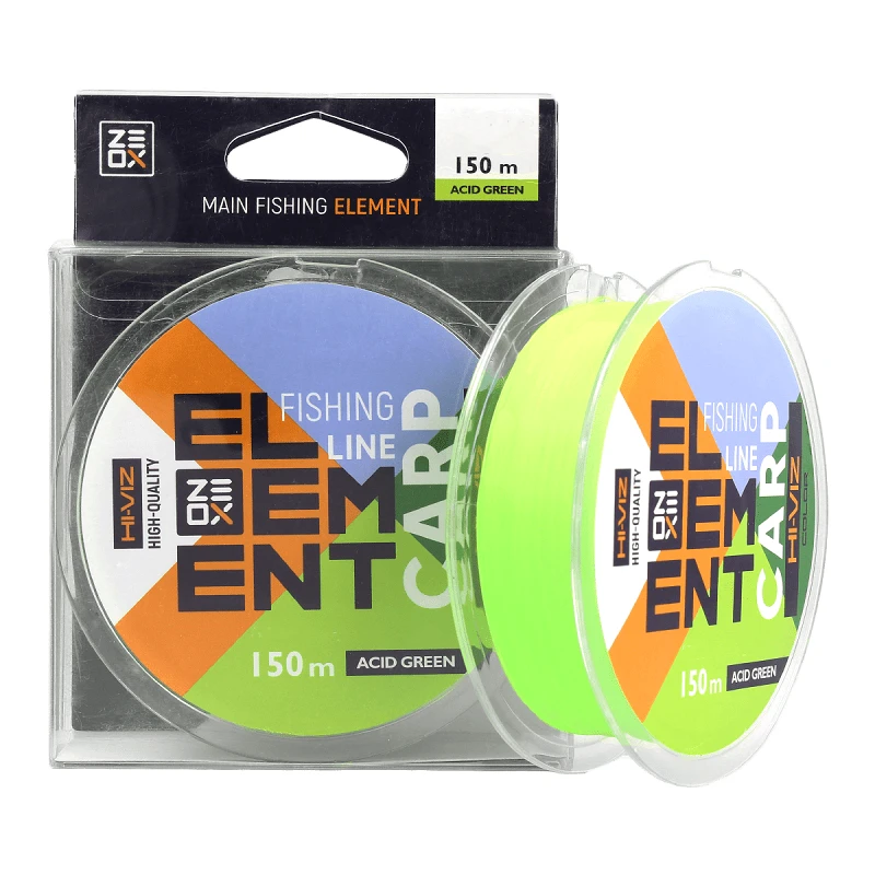 ZEOX Nylon Line Hi-Viz Element Carp 150m Acid Green 0.350mm