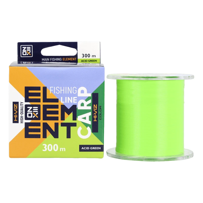 ZEOX Nylon Line Hi-Viz Element Carp 300m Acid Green 0.256mm
