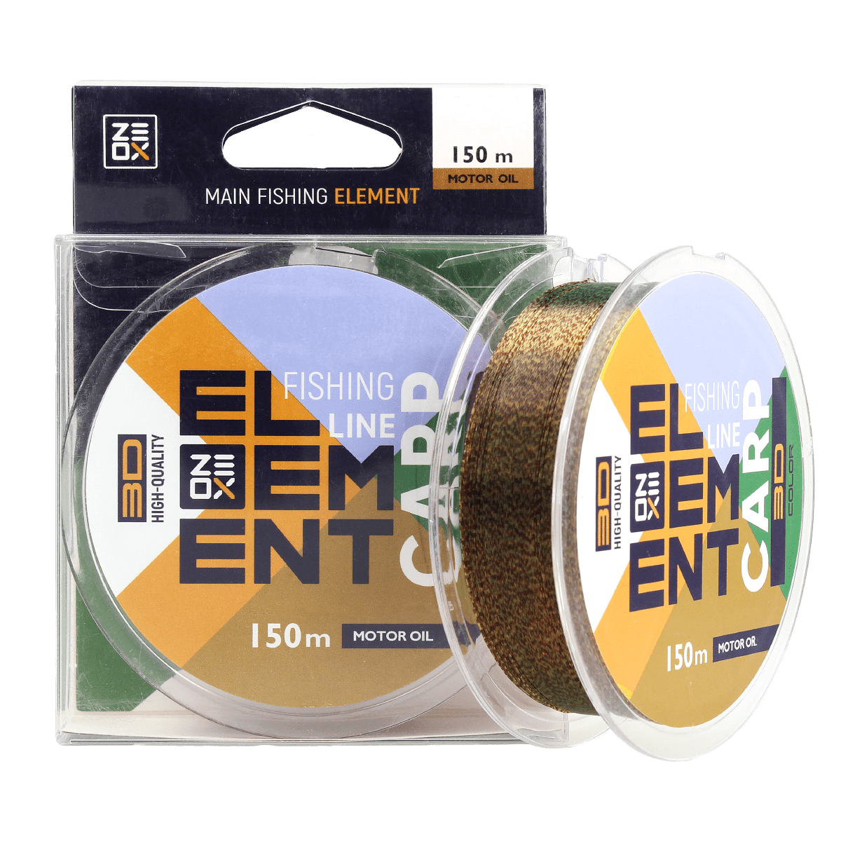 ZEOX Nylon Line 3D Element Carp 150m Motor Oil 0.350mm