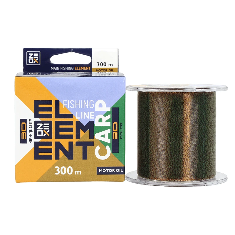 ZEOX Nylon Line 3D Element Carp 300m Motor Oil 0.309mm