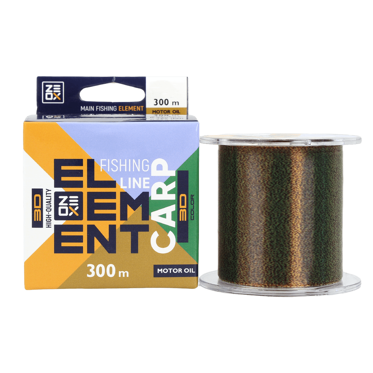 ZEOX Nylon Line 3D Element Carp 300m Motor Oil 0.330mm