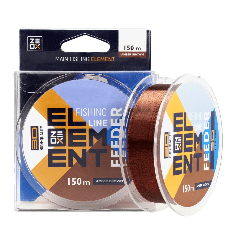 ZEOX Nylon Line 3D Element Feeder 150m Amber Brown 0.205mm