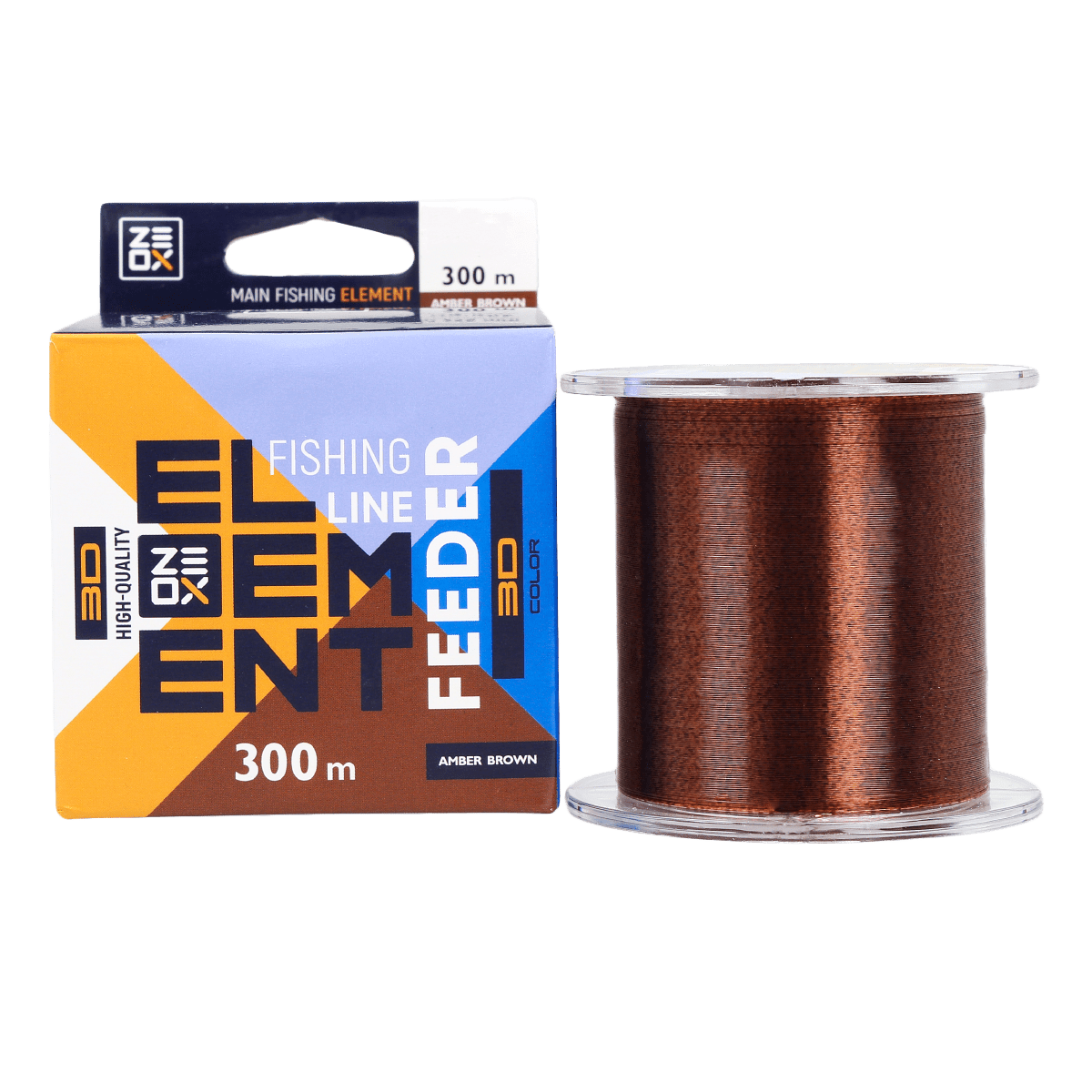 ZEOX Nylon Line 3D Element Feeder 300m Amber Brown 0.309mm