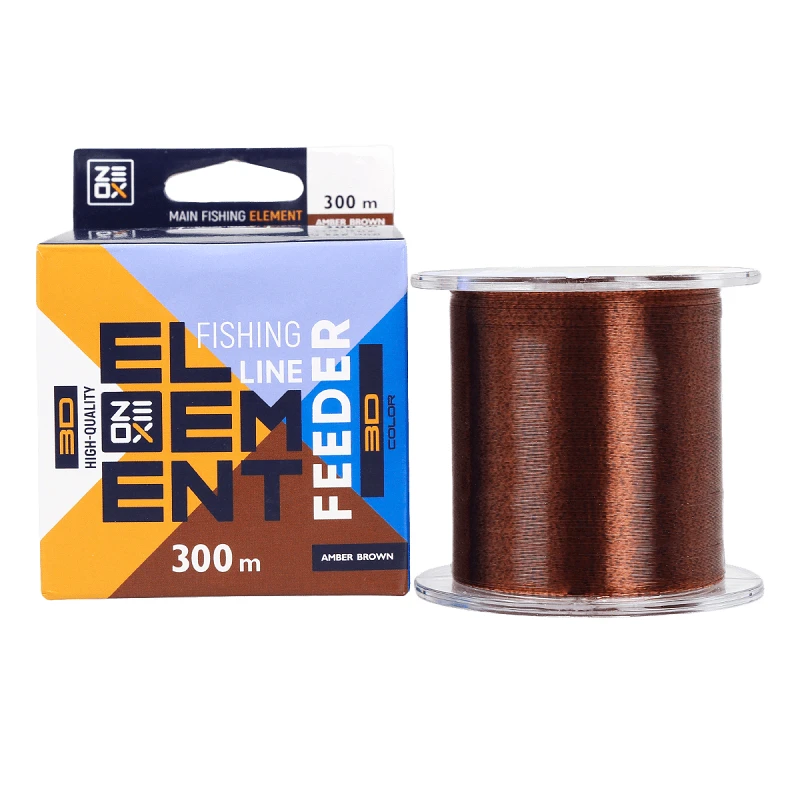 ZEOX Nylon Line 3D Element Feeder 300m Amber Brown 0.309mm