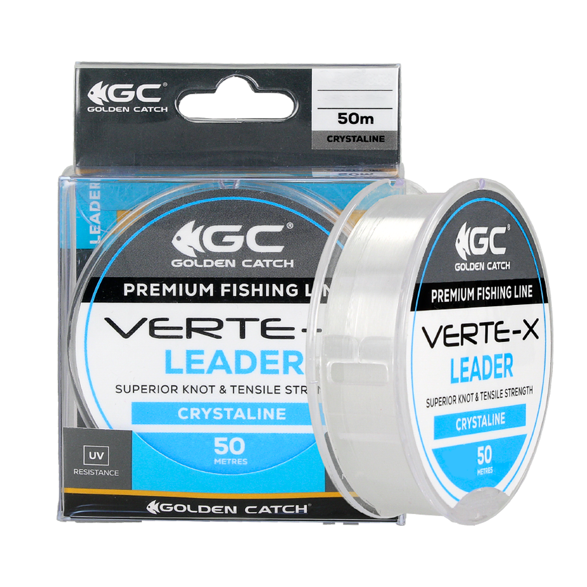 Golden Catch Nylon Line Verte-X Leader 50m Crystaline 0.261mm