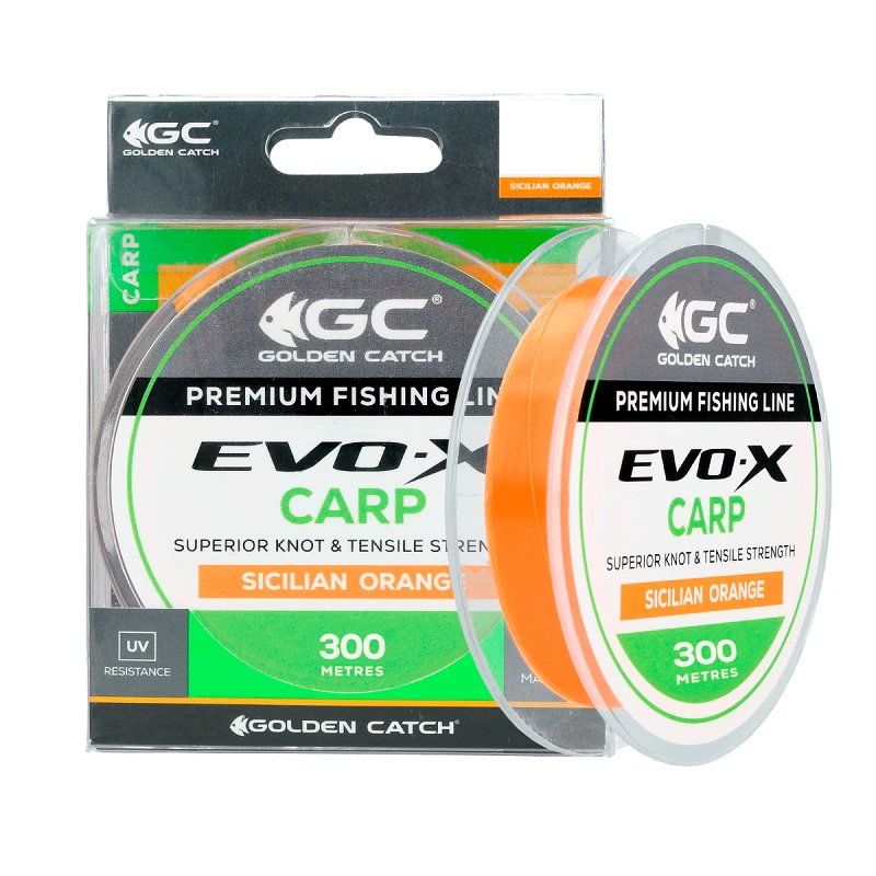 Golden Catch Nylon Line EVO-X Carp 300m Sicilian Orange 0.309mm