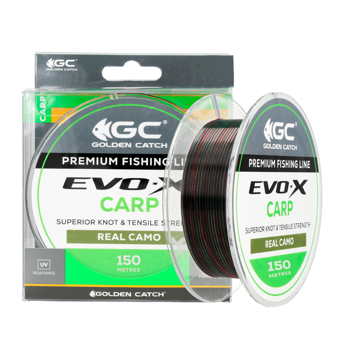 Golden Catch Nylon Line EVO-X Carp 150m Real Camo 0.261mm