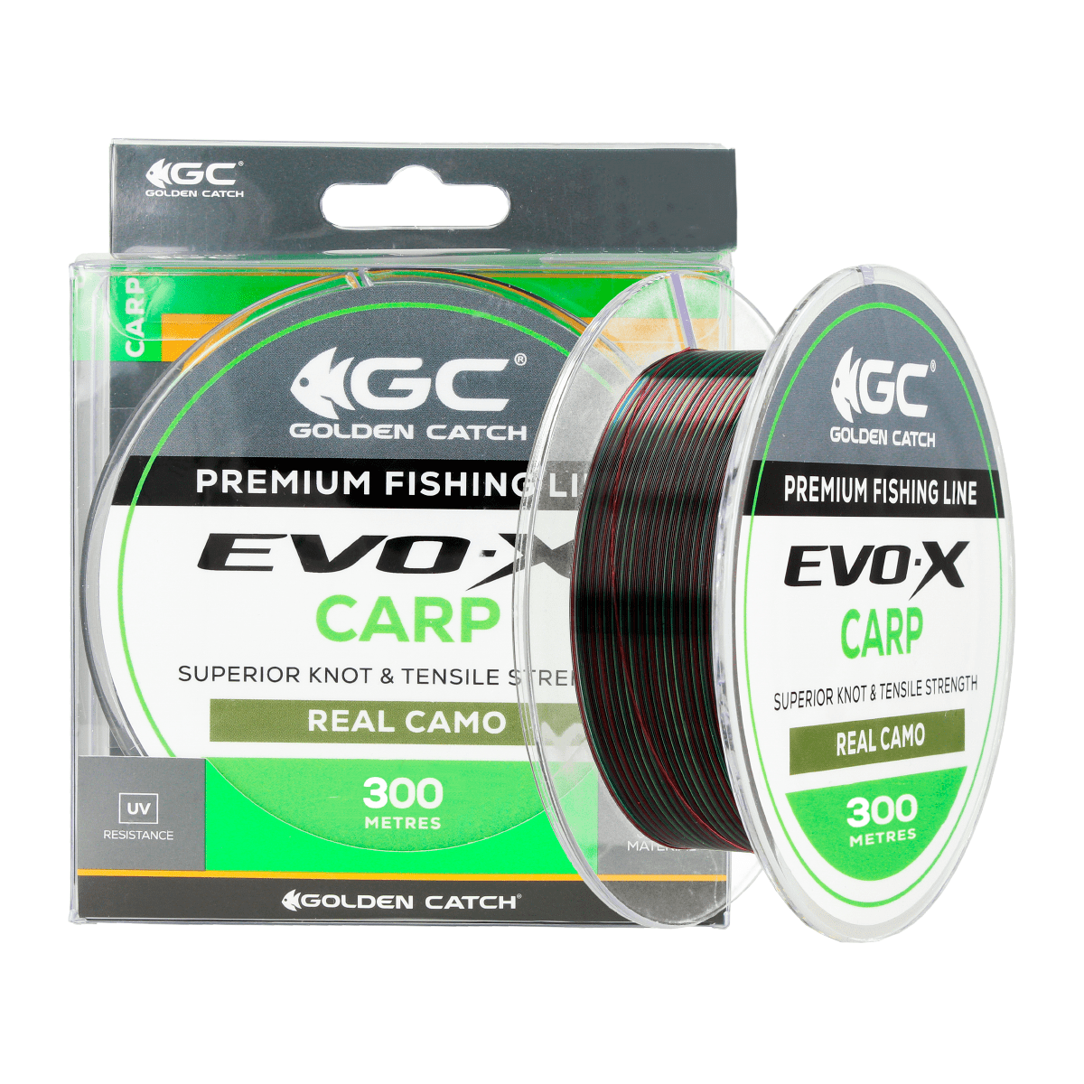 Golden Catch Nylon Line EVO-X Carp 300m Real Camo 0.410mm