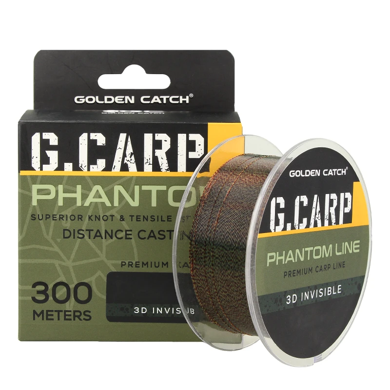 Golden Catch G.Carp Nylon Line Phantom 300m 3D Invisible Neon 0.32mm