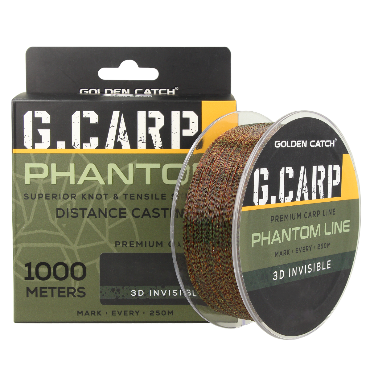Golden Catch G.Carp Nylon Line Phantom 1000m 3D Invisible Neon 0.26mm