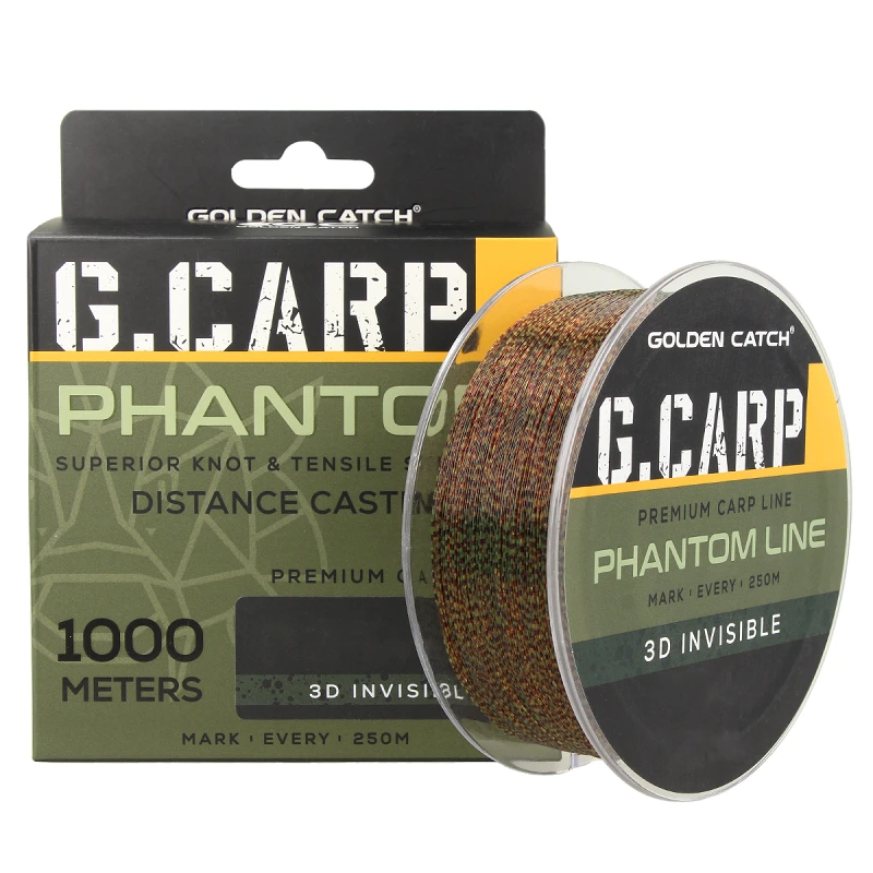 Golden Catch G.Carp Nylon Line Phantom 1000m 3D Invisible Neon 0.32mm