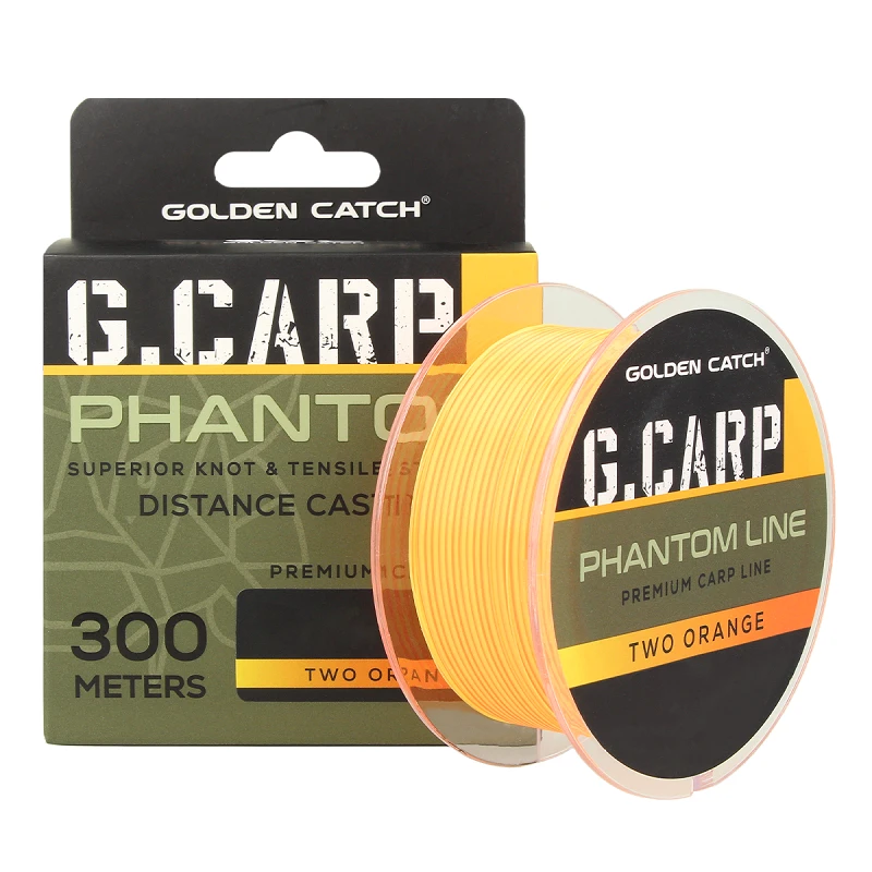 Golden Catch G.Carp Nylon Line Phantom 300m Two Orange Neon 0.26mm