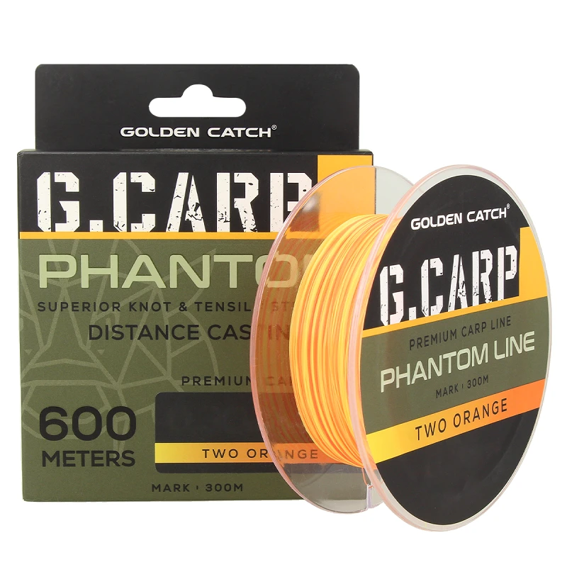 Golden Catch G.Carp Nylon Line Phantom 600m Two Orange Neon 0.30mm
