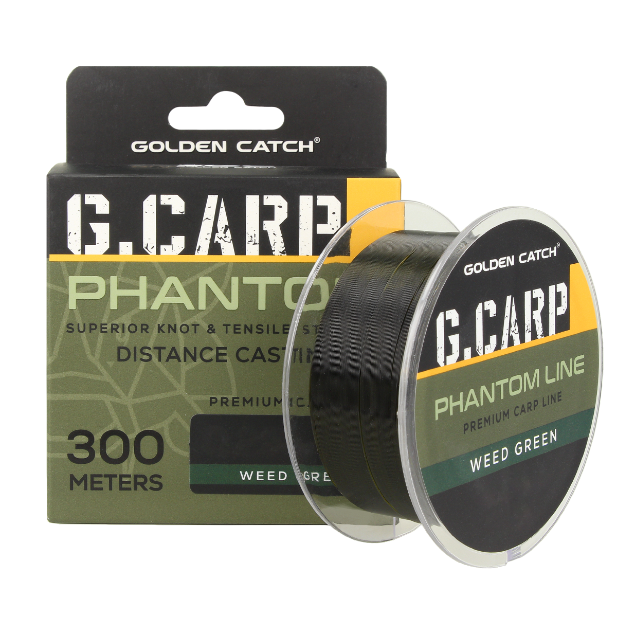 Golden Catch G.Carp Nylon Line Phantom 300m Weed Green 0.26mm