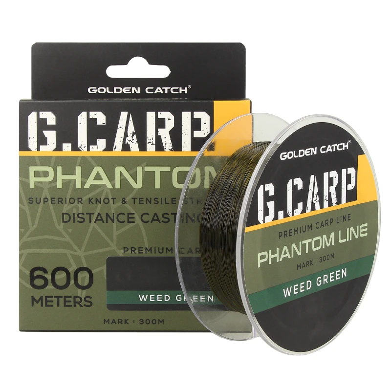 Golden Catch G.Carp Nylon Line Phantom 600m Weed Green 0.26mm