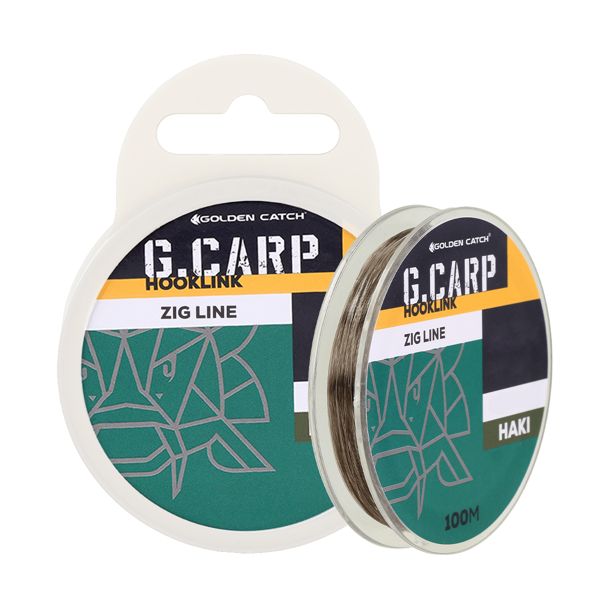 Golden Catch G.Carp Leader Material Zig Rig Zig Line 100m 0.23mm 4.2kg Khaki