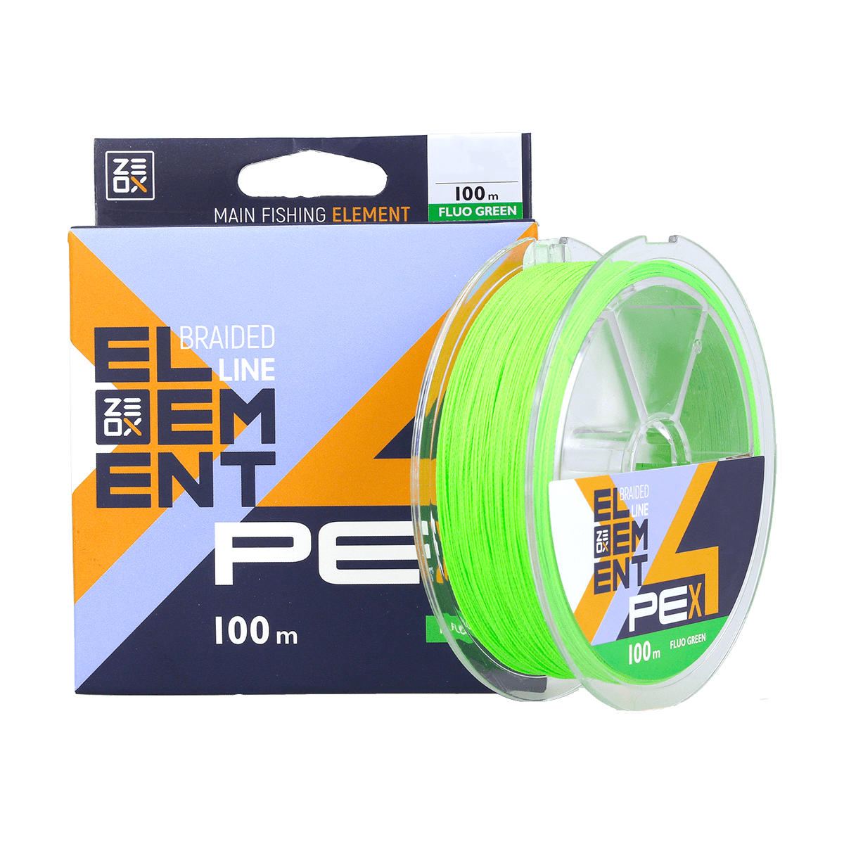 ZEOX Braided Line Element PE X4 100m Fluo Green #1.5