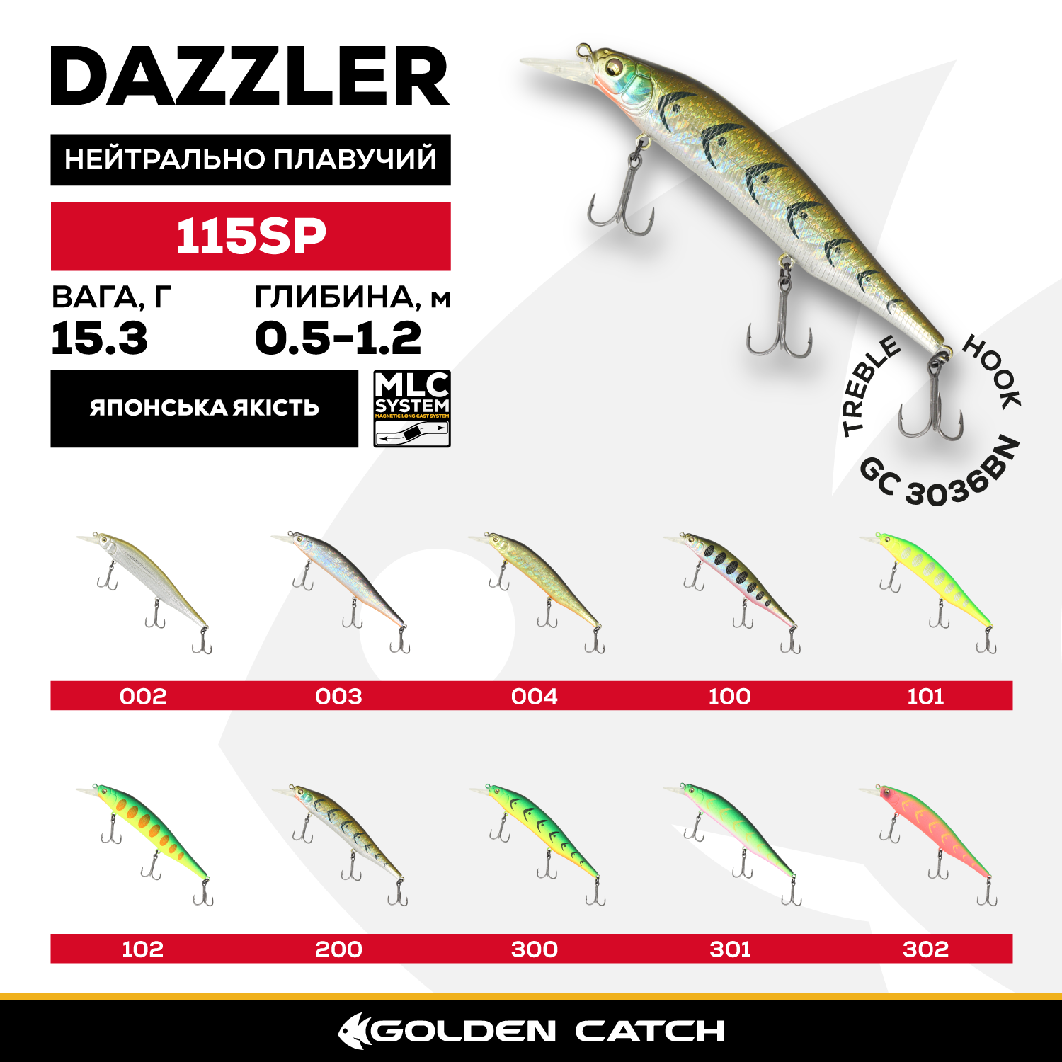 Golden Catch Hard Lure Dazzler 115SP - Photo №1