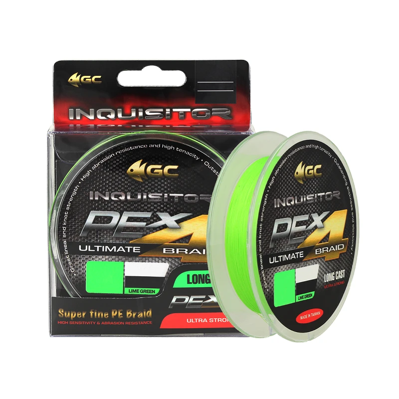 Golden Catch Braided Line Inquisitor PE X4 100m Lime Green #0.6