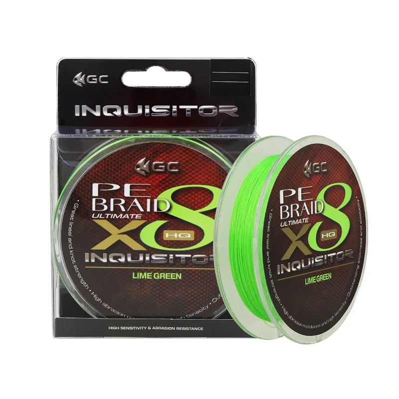 Golden Catch Braided Line Inquisitor PE X8 100m Lime Green #2.5