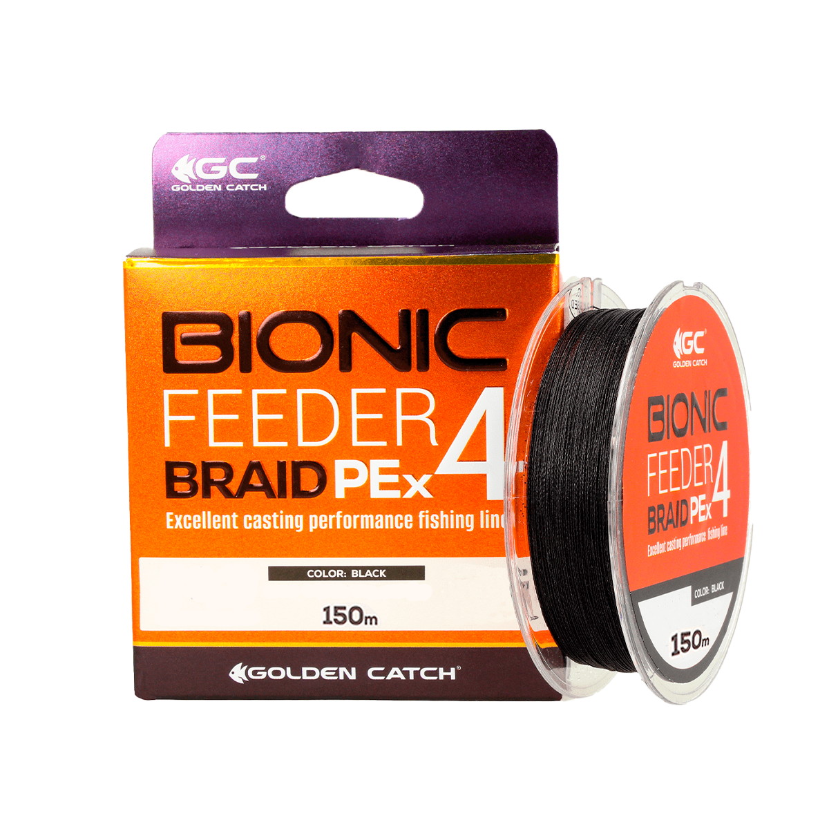 Golden Catch Braided Line Bionic Feeder PE X4 150m Black #0.8