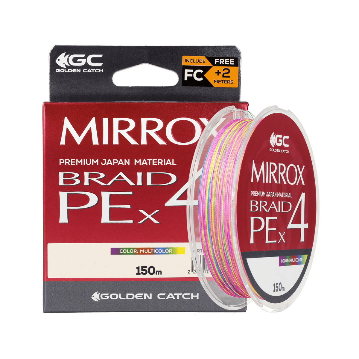 Golden Catch Braided Line Mirrox PE X4 150m Multicolor #0.8
