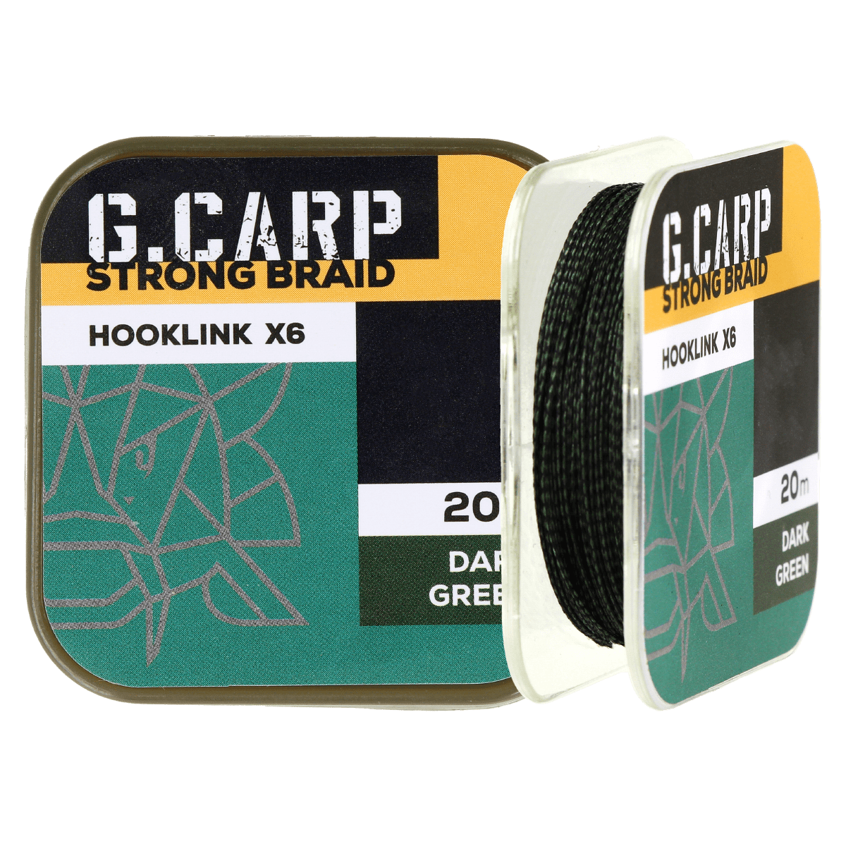 Golden Catch G.Carp Strong Braid Hooklink X6 20m 15lb Dark Green