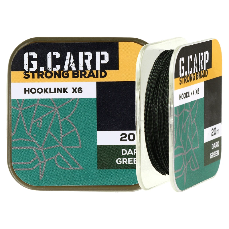 Golden Catch G.Carp Strong Braid Hooklink X6 20m 25lb Dark Green