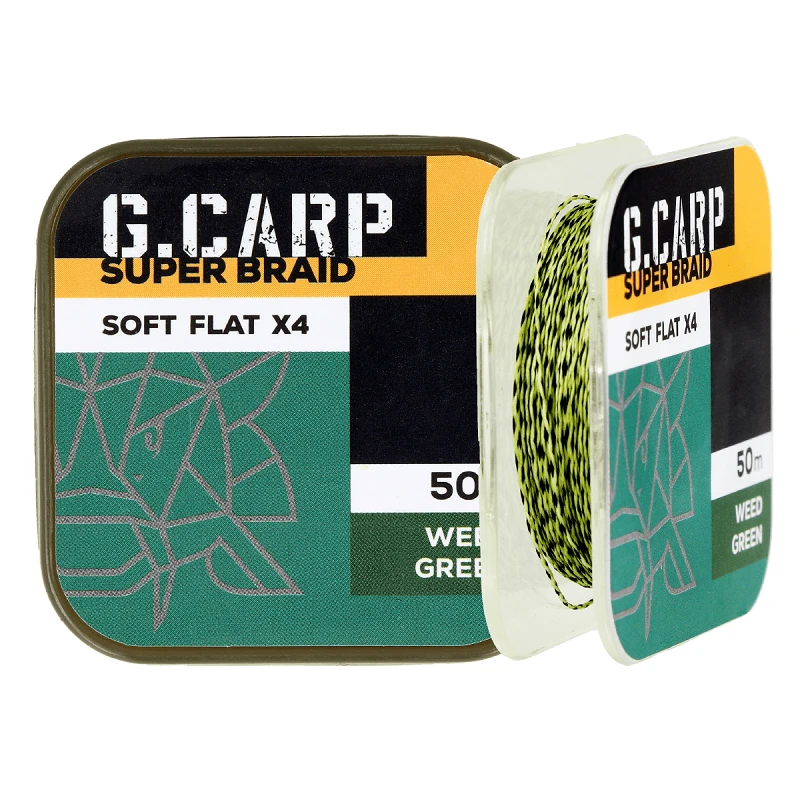Golden Catch G.Carp Super Braid Soft Flat X4 50m 25lb Weed Green
