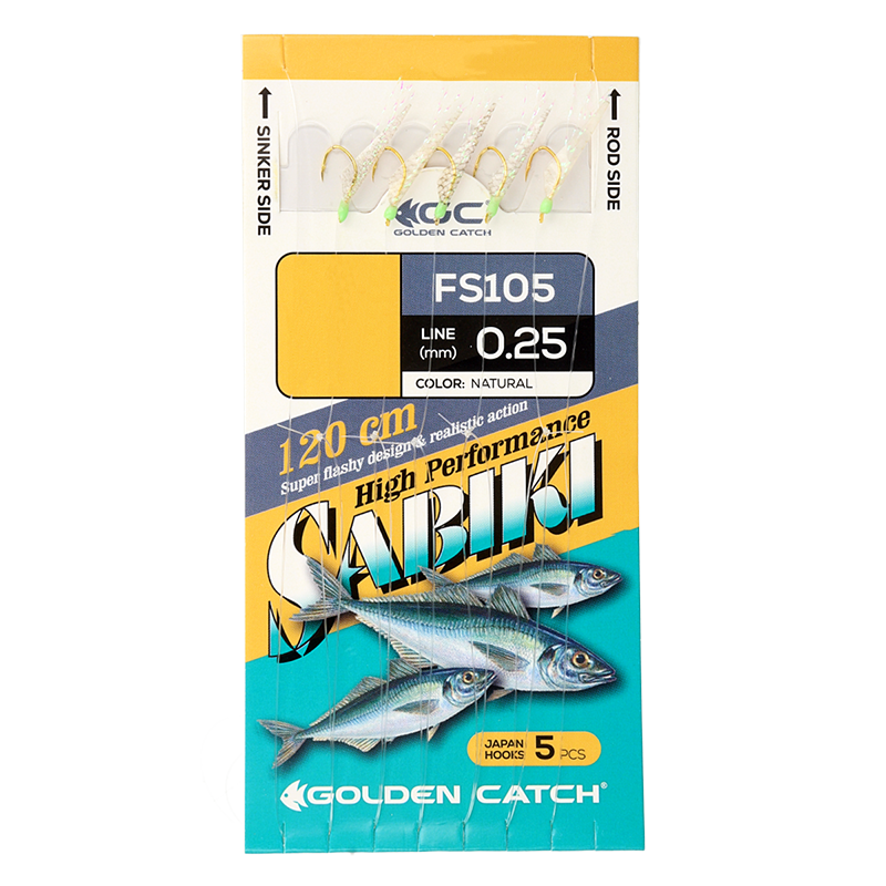 Golden Catch Aji Sabiki FS105 №10 Natural (5 hooks)