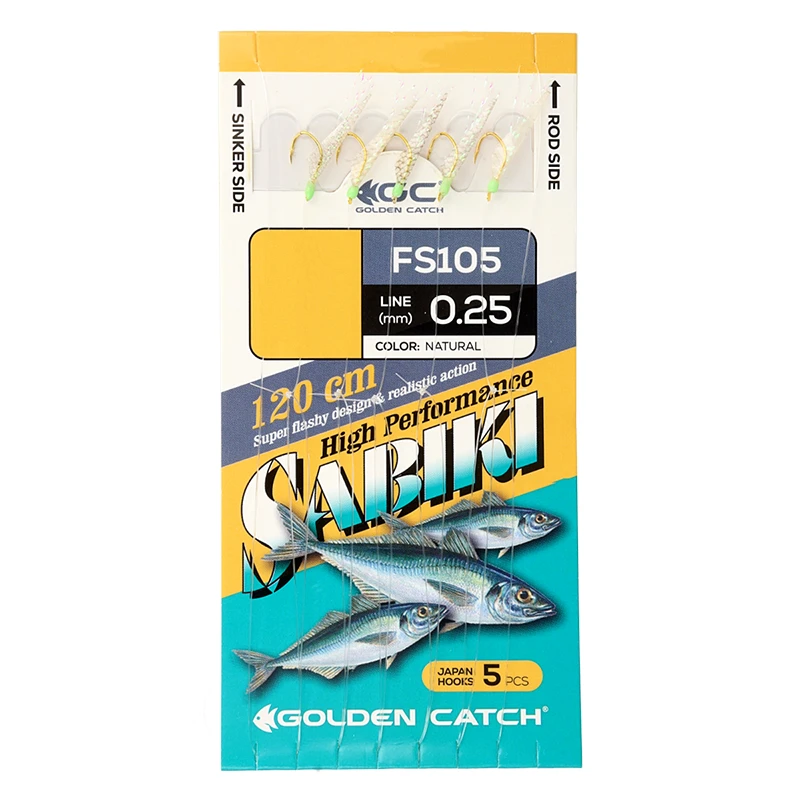 Golden Catch Aji Sabiki FS105 №10 Natural (5 hooks)
