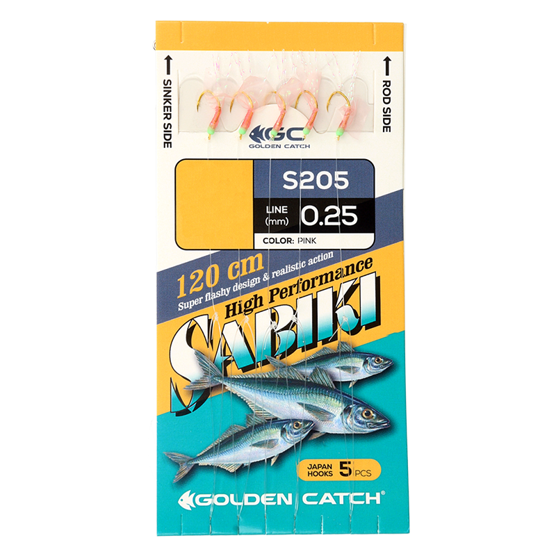 Golden Catch Aji Sabiki S205 №10 Pink (5 hooks)