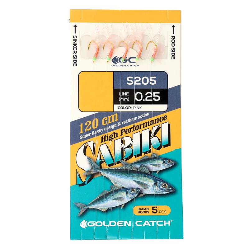 Golden Catch Aji Sabiki S205 №10 Pink (5 hooks)