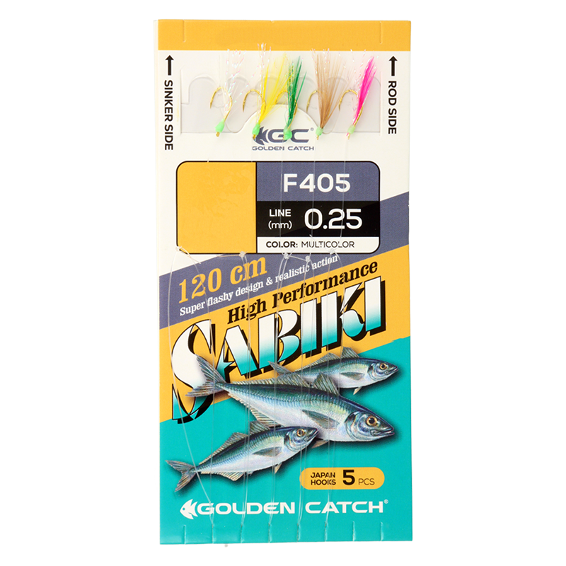 Golden Catch Aji Sabiki F405 №6 Multicolor(5 hooks)