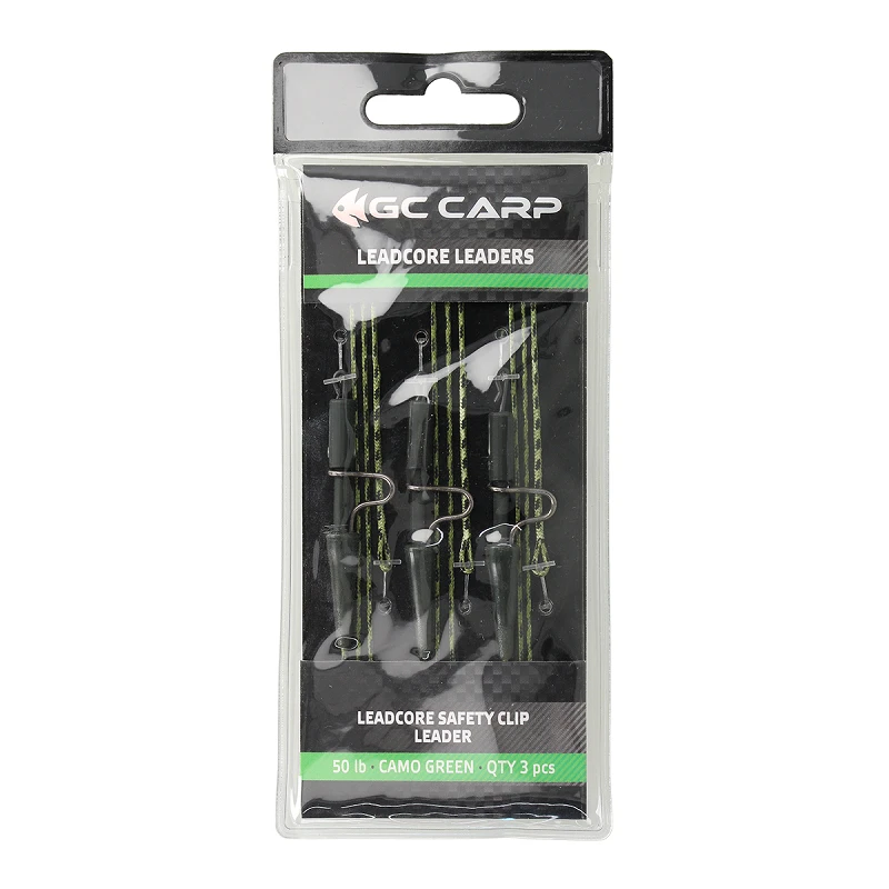 Golden Catch Leadcore Safety Clip Leader(3pcs)Camo Green - Photo №2