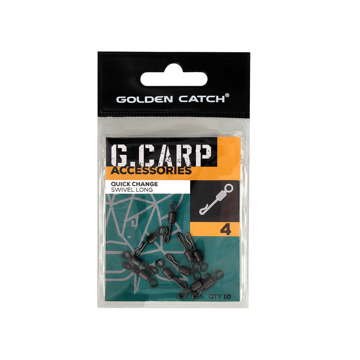 Golden Catch G.Carp Quick Change Swivel Long №4 (10pcs) - Photo №2