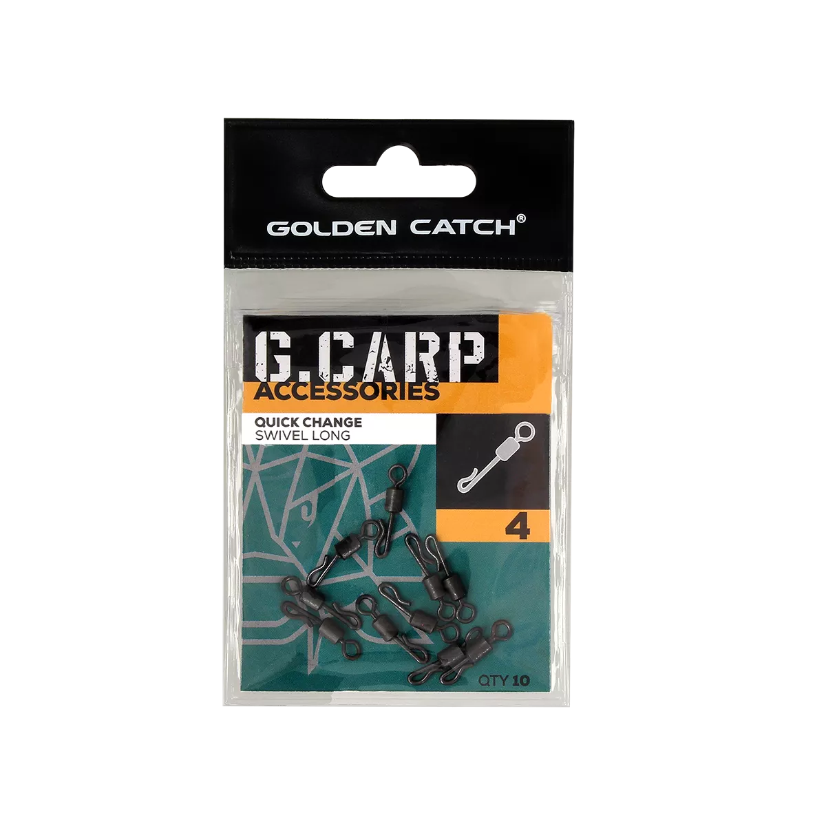 Golden Catch G.Carp Quick Change Swivel Long №4 (10pcs) - Photo №2
