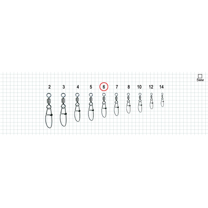 Golden Catch Gross Snap With Swivel 1051BN №6(7pcs) - Photo №1