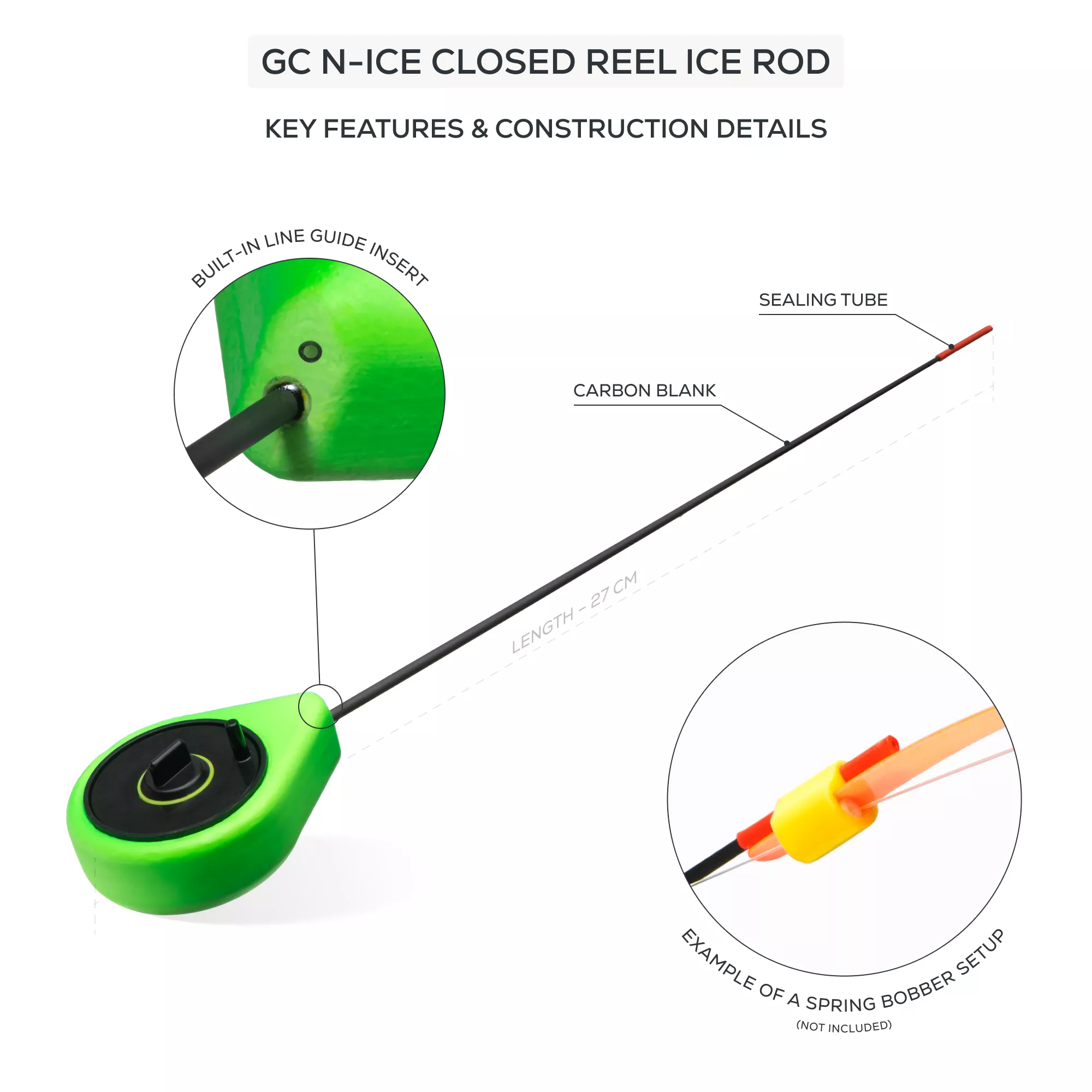 Golden Catch Ice Fishing Rod N-Ice Closed Reel - Photo №1