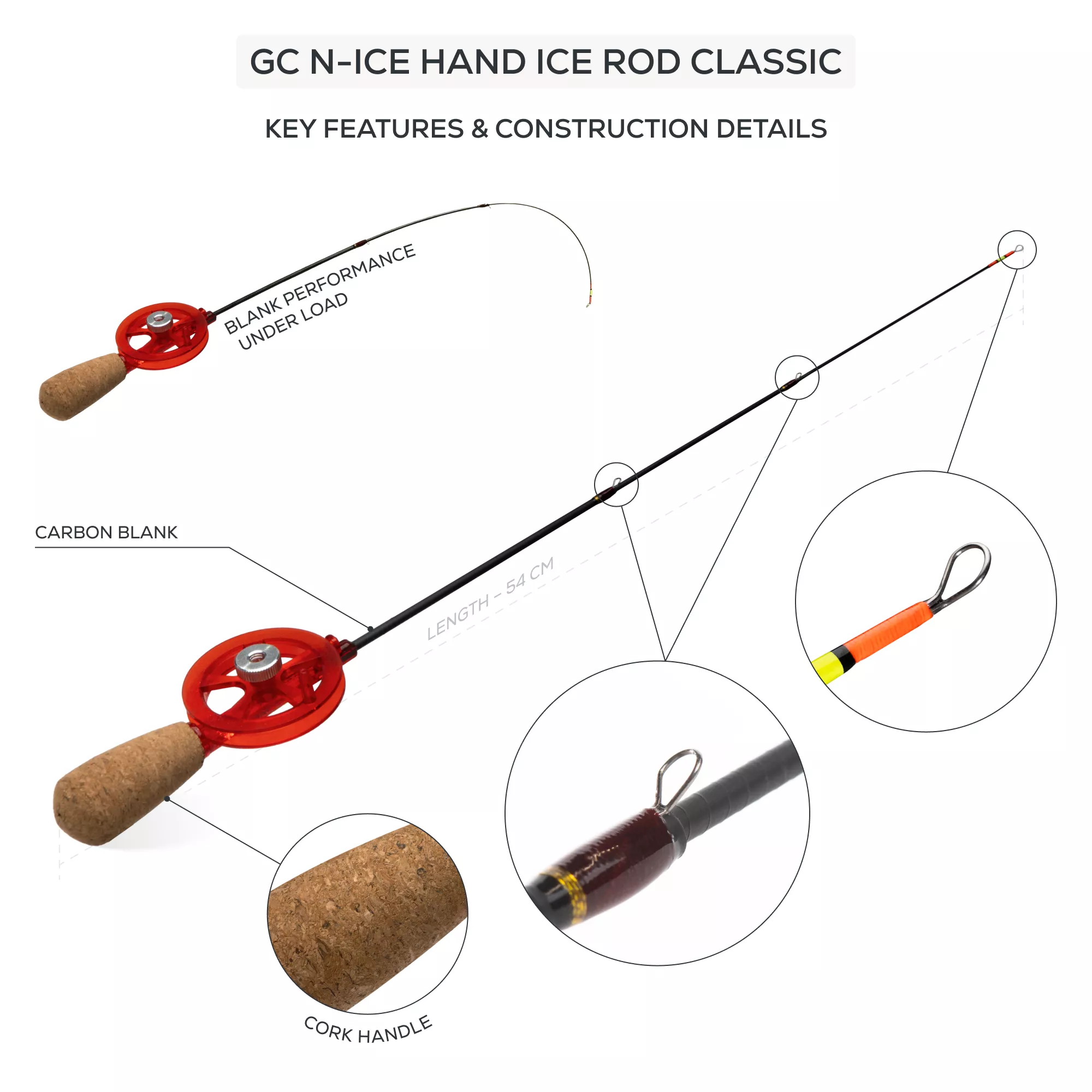 Golden Catch Ice Fishing Rod N-Ice Open Reel Tele - Photo №1