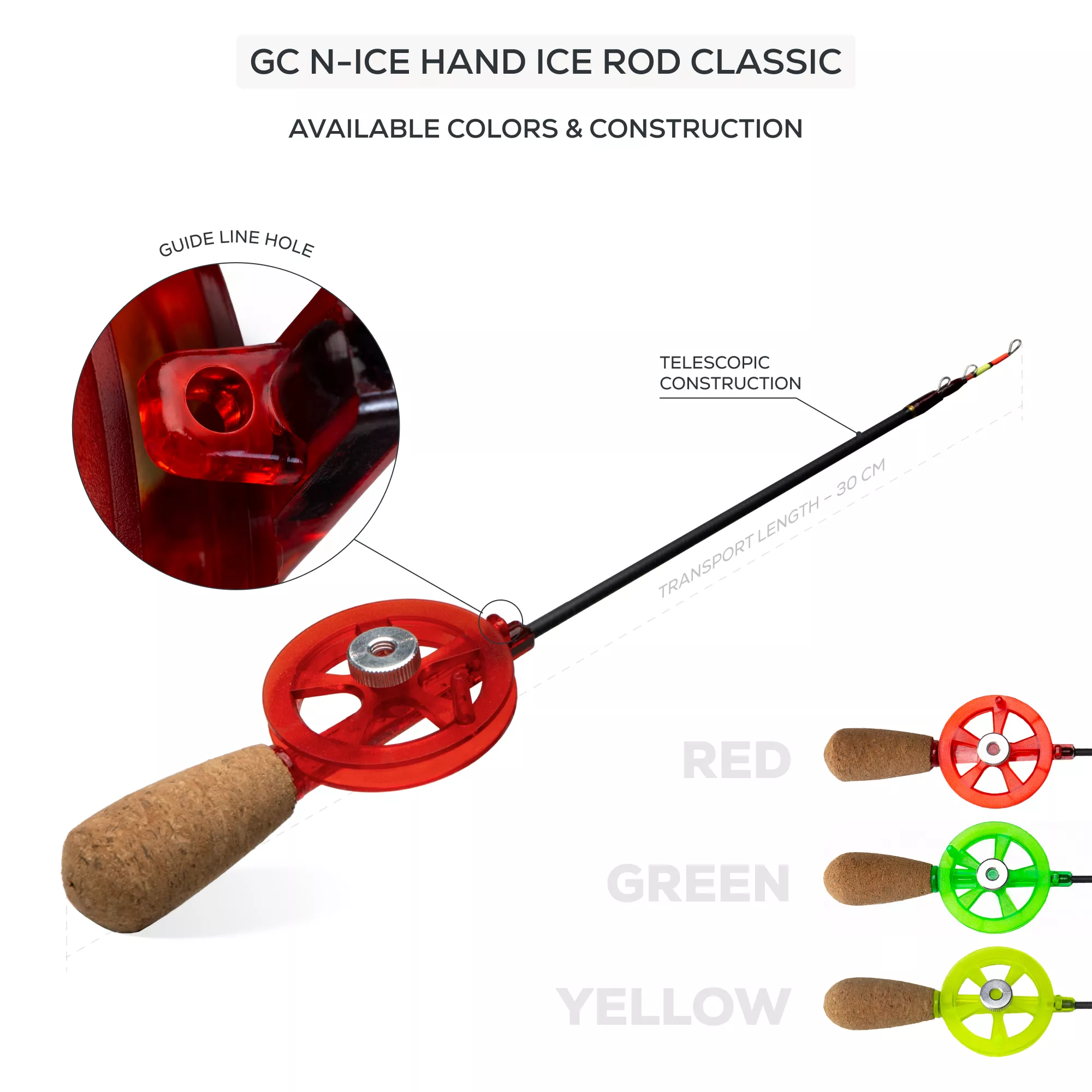 Golden Catch Ice Fishing Rod N-Ice Open Reel Tele - Photo №2
